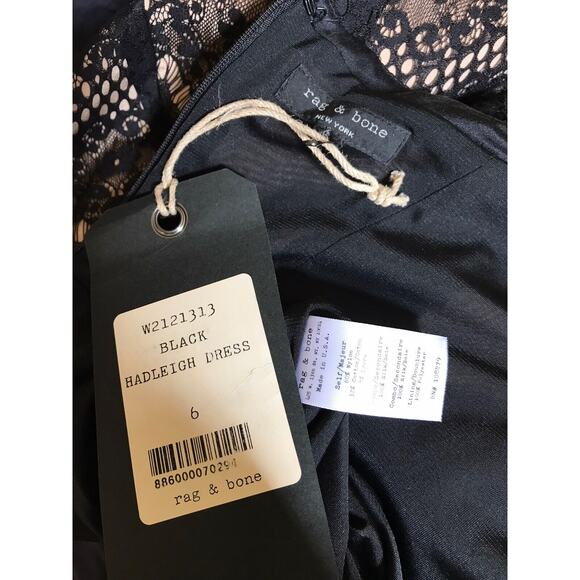 RAG & BONE Dress Size 6 Corset Silk Lace Sheer HADLEIGH Black whimsigoth goth - Picture 3 of 3